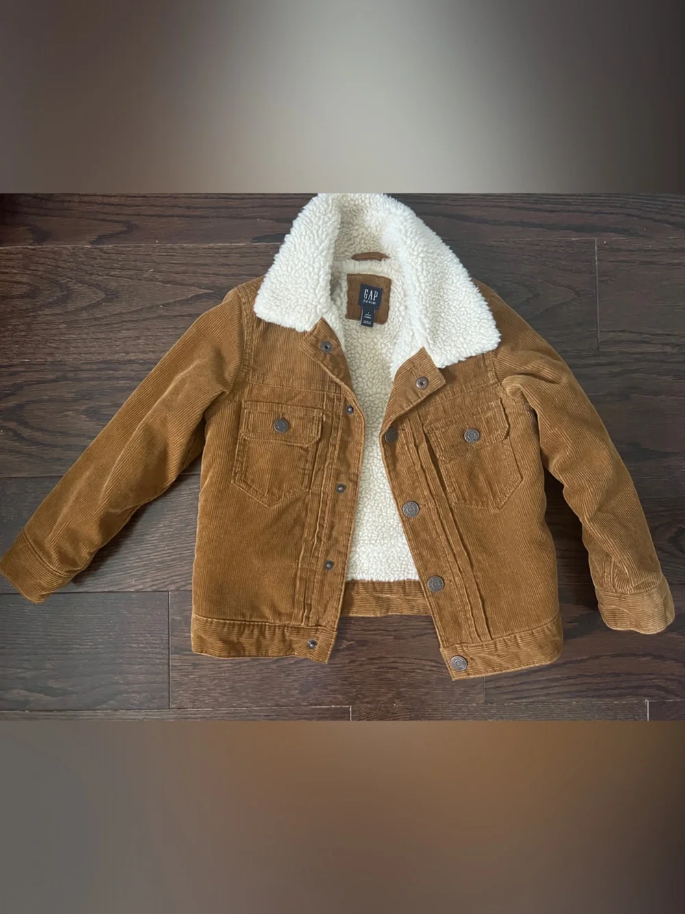 GAP Corduroy Jacket with Cream Sherpa Collar - Camel
